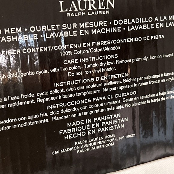 RALPH LAUREN Green Yellow Blue SHOWER CURTAIN Seamless Flower Medallion New - Picture 5 of 5